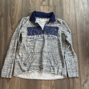 PINK Gray and Navy Pullover Sweatshirt